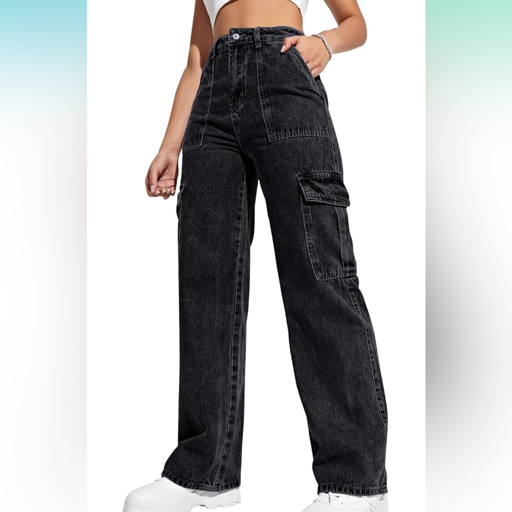 Black Jean Cargo Pants